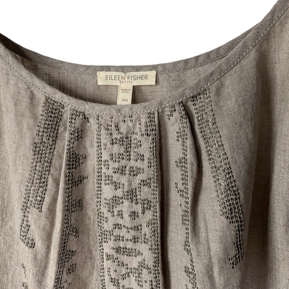 Eileen Fisher 100% Organic Linen Sequins Dress with pockets - Picture 2 of 5